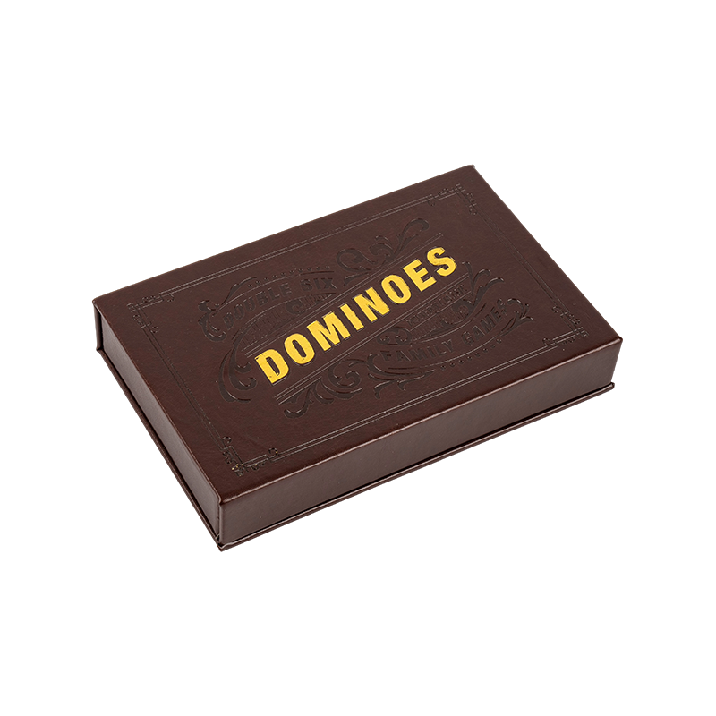 28 Piece Tradditional Ivory Double Six Dominoes Tiles in Brown Paper Box