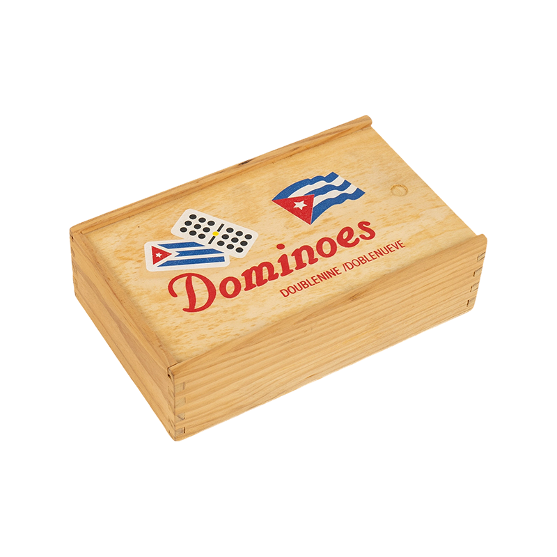 Geleneksel Küba Çift Dokuz Ahşap Kutu Domino