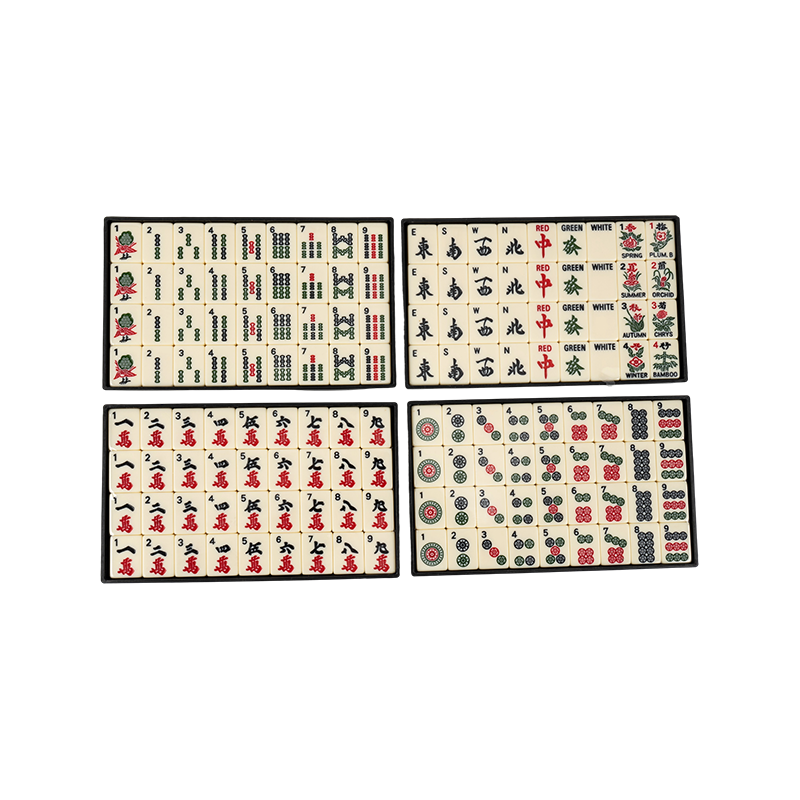 Amerikan tarzı tek parçalı itme kartı Mahjong seti