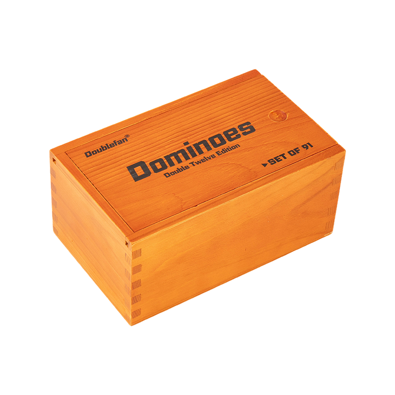 Çift on iki polka nokta ahşap kutu domino
