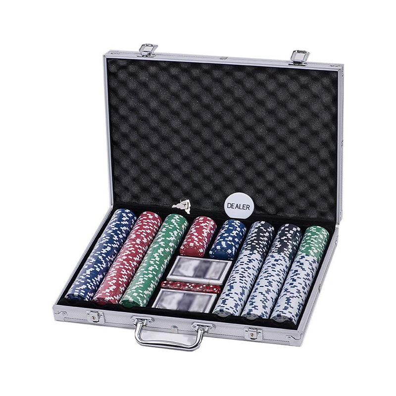 Alüminyum kutusunda 500psc ağır hizmet tipi kil poker yongaları