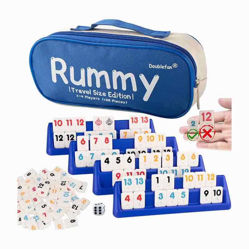 4 oyuncu taşınabilir seyahat rummy seti